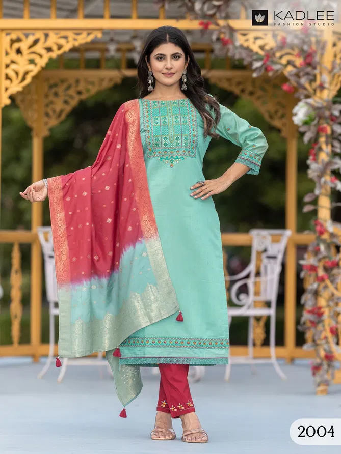 Nimaya By Kadlee Shimmer Designer Kurti With Bottom Dupatta Wholesale Shop In Surat
